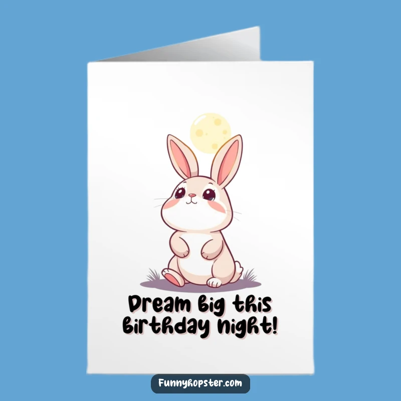 Free Printable Birthday Card: Moonlit Rabbit Wonder - Hilarious Downloadable Gift