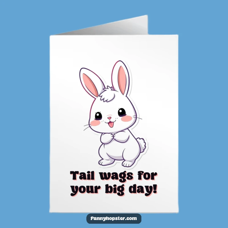 Free Printable Birthday Card: Giddy Rabbit Tail Wiggle - Funny Downloadable Gift