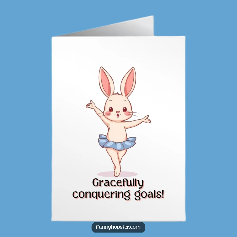 Free Printable Ballet Rabbit Congrats Card - Chic Downloadable for Performance Wins