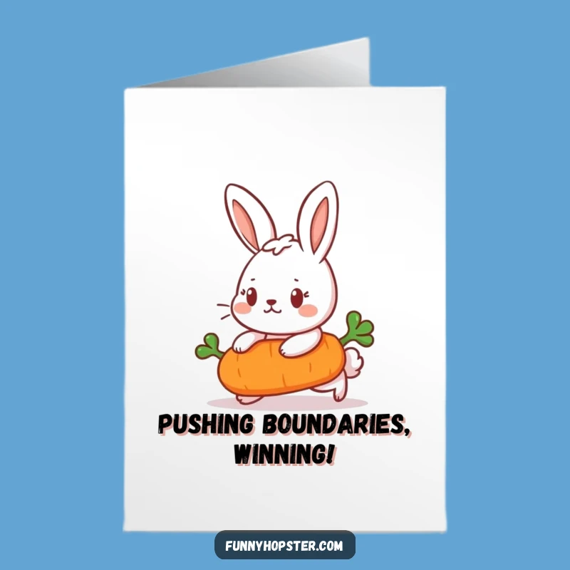 Free Printable Determined Rabbit Congrats Card - Humorous Downloadable for Achievers