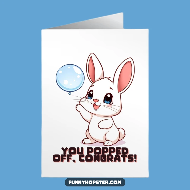 Free Printable Congratulations Card: Rabbit's Bubble Joy, Celebration Gift Idea