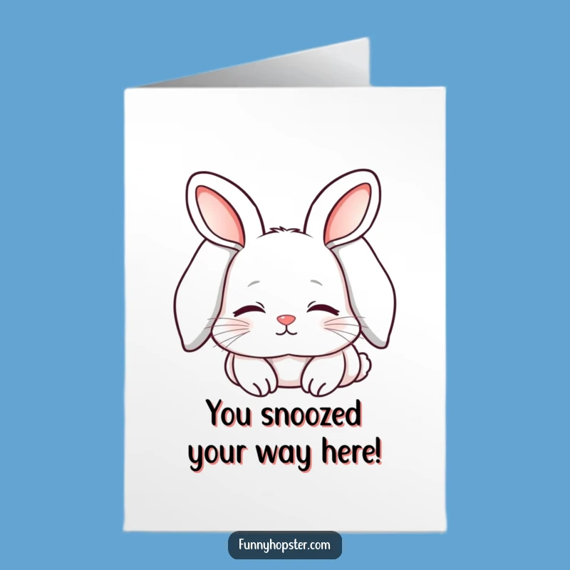 Free Printable Congratulations Card Funny Sleepy Kawaii Rabbit Content Ears Gift