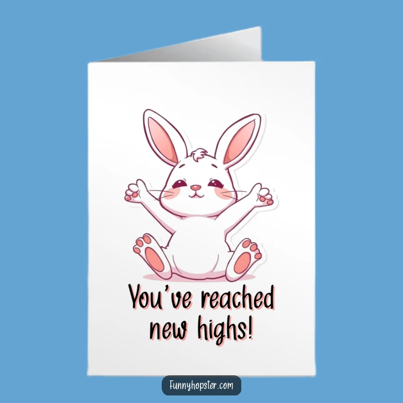 Free Printable Stretchy Rabbit Congrats Card - Humorous Downloadable for Relaxed Achievements