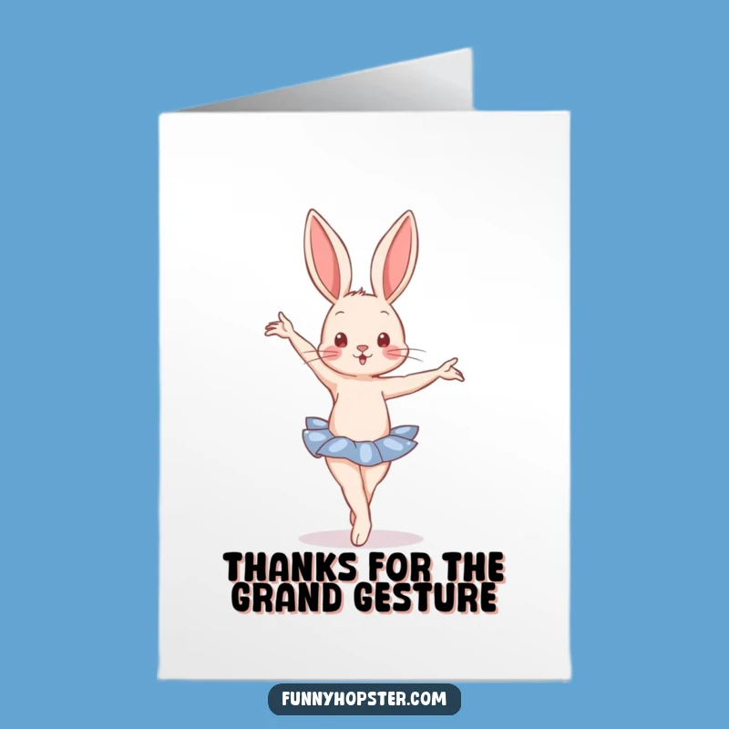 Free Printable Ballet Rabbit Thank You Card - Graceful Downloadable for Sincere Thanks