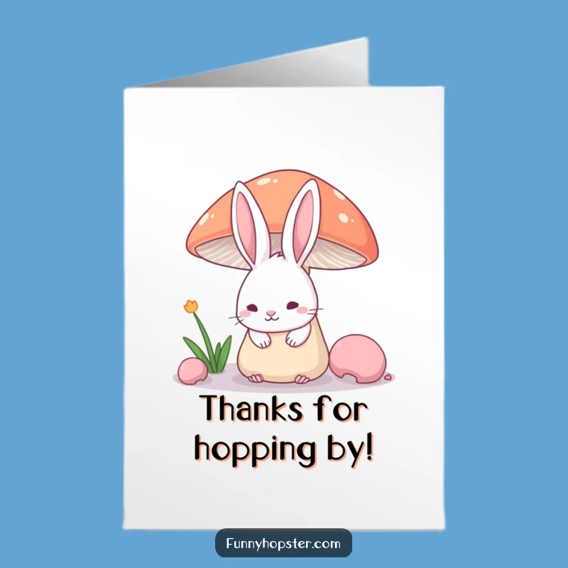 Free Printable Shy Rabbit Thank You Card - Cute Downloadable for Sincere Thanks