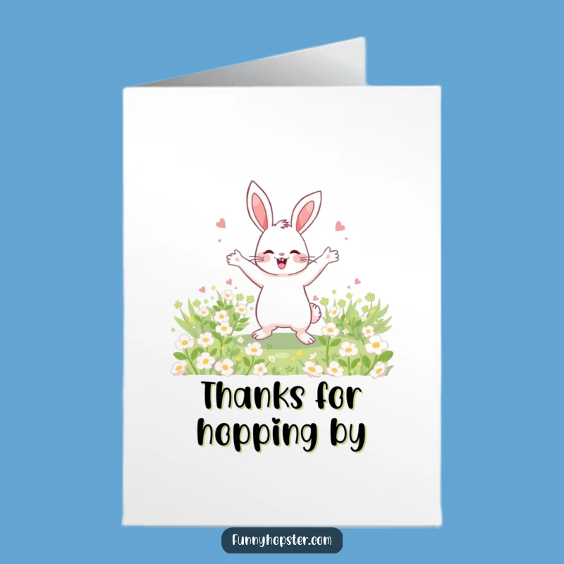Free Printable Thank You Card: Dancing Rabbit Expressing Thanks