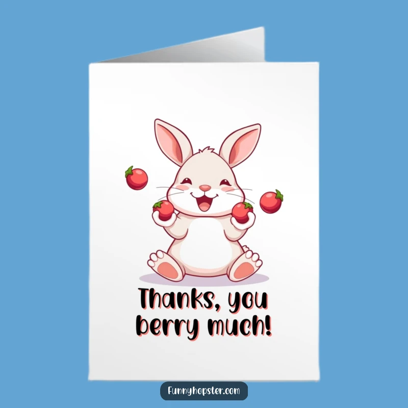 Free Printable Thank You Card: Juggling Rabbit - Funny Downloadable Gift