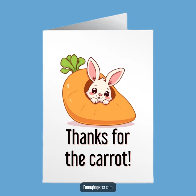 Free Printable Thank You Card: Rabbit's Carrot Thanks, Quirky Appreciation Gift