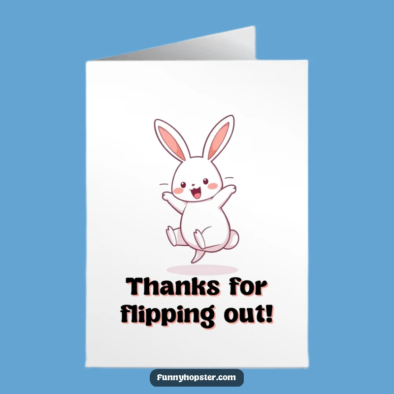 Free Printable Thank You Card: Rabbit's Dynamic Thanks, Energetic Appreciation Gift