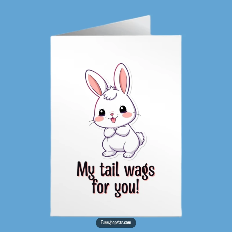 Free Printable Thank You Card: Excited Rabbit Wiggle Thanks - Funny Downloadable Note