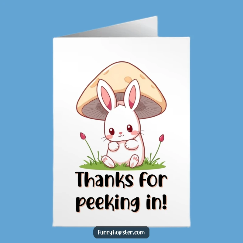 Free Printable Thank You Card: Peeking Kawaii Rabbit, Sweet DIY Gift!