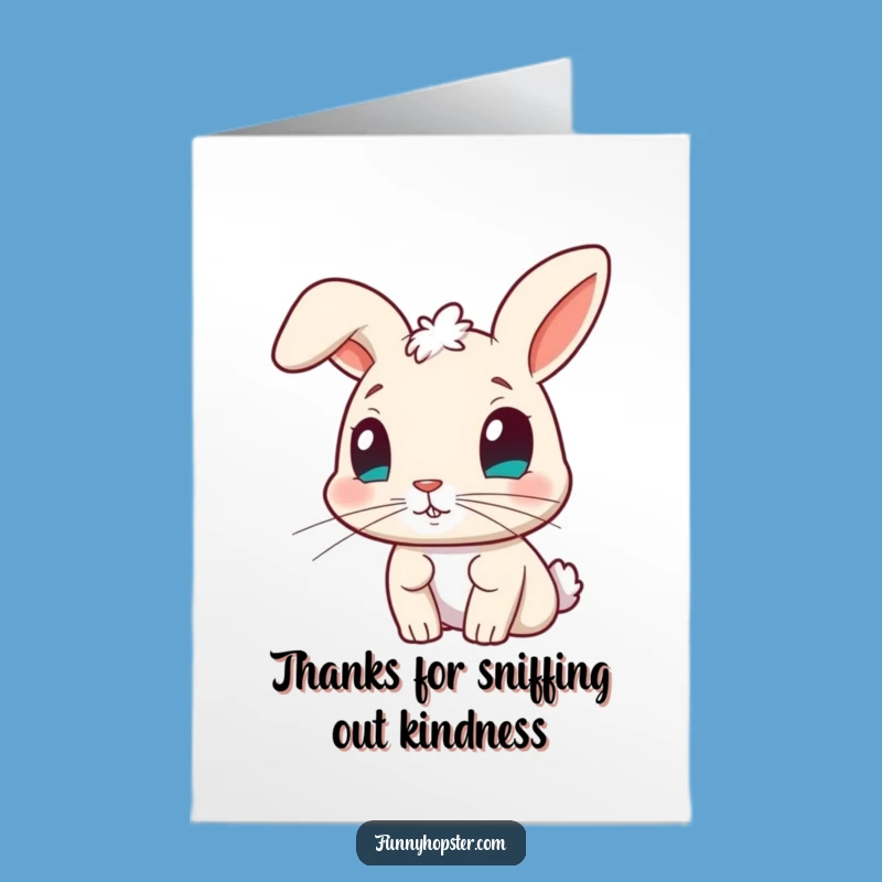 Free Printable Thank You Card: Curious Rabbit, Nose Twitch, Funny Downloadable Gift