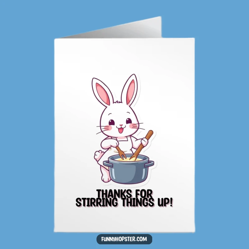 Free Printable Thank You Card: Funny Rabbit Chef Expresses Gratitude, Effortless Download