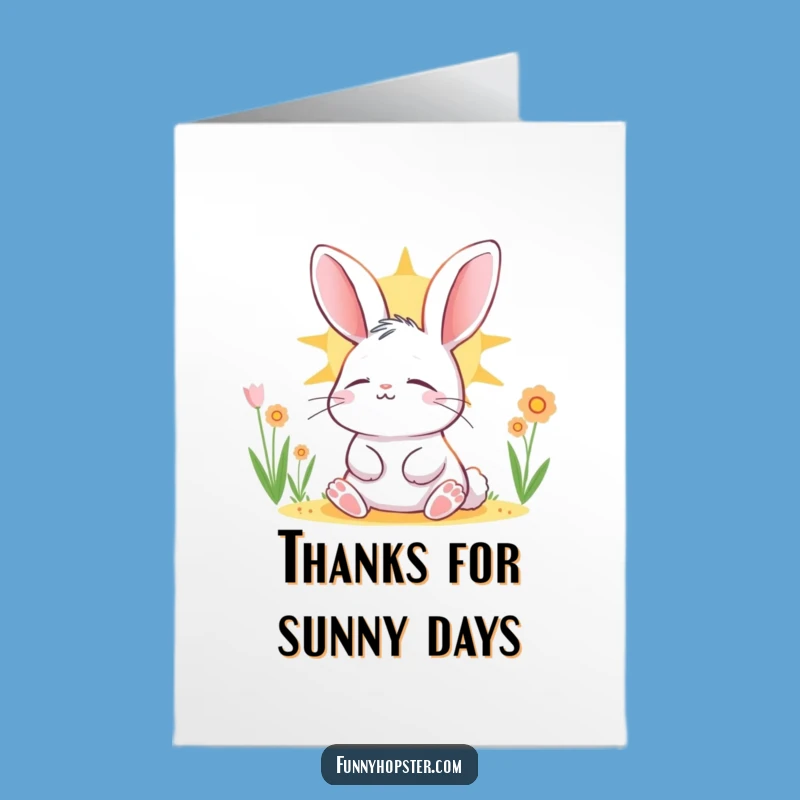 Free Printable Thank You Card: Rabbit Enjoys Your Warmth, Effortless Download