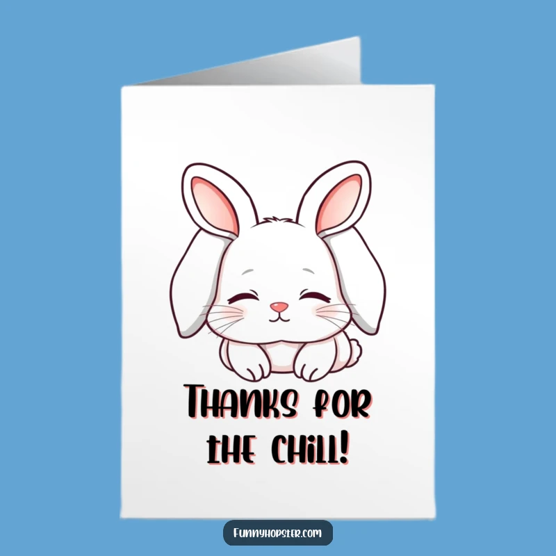 Free Printable Thank You Card Funny Sleepy Kawaii Rabbit Content Ears Gift