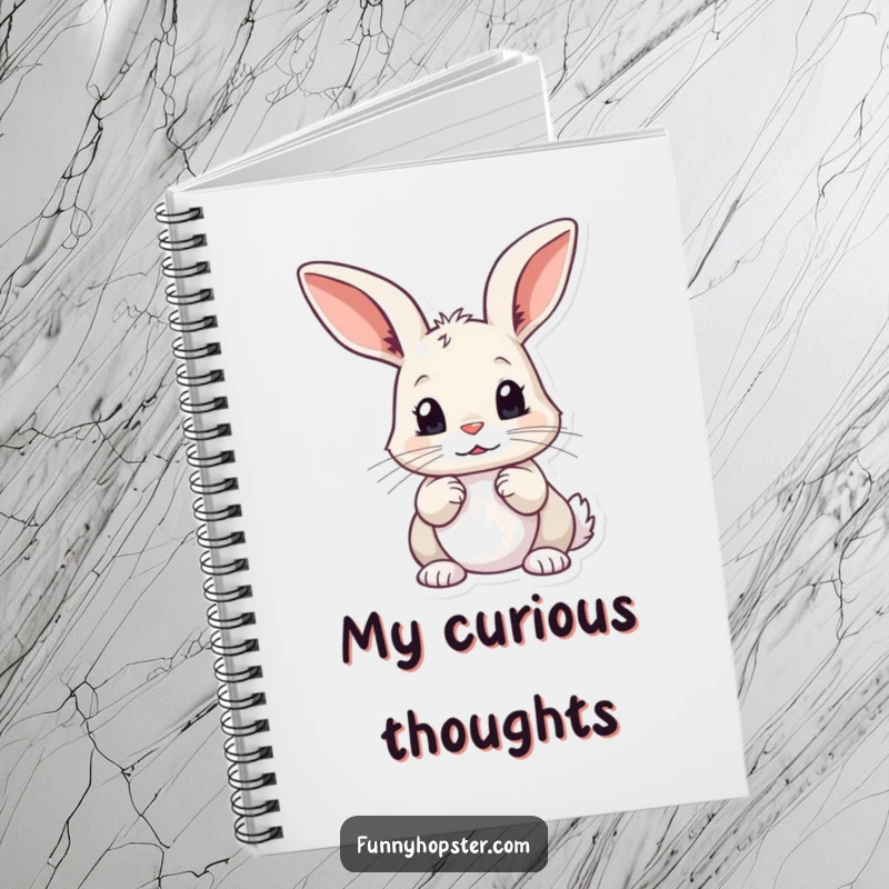 Funny Curious Rabbit Notebook: A notebook with a rabbit looking curious with twitching ears, perfect for jotting down observations, ideal funny gift.
