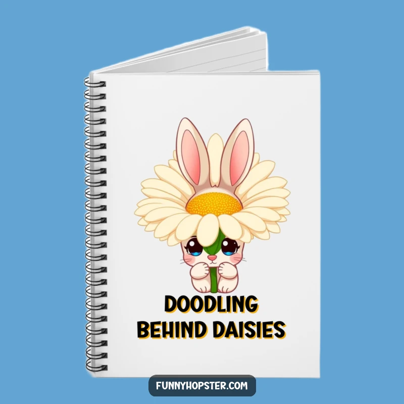 Funny Peeking Rabbit Daisy Notebook - Journal Your Thoughts, Perfect Funny Gift for Students