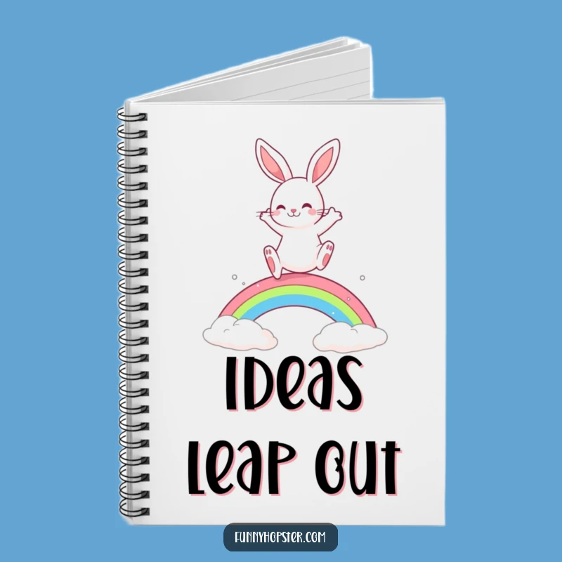 Funny Playful Rabbit Rainbow Leap Notebook: Jot Down Happy Thoughts with Color - Perfect Funny Gift