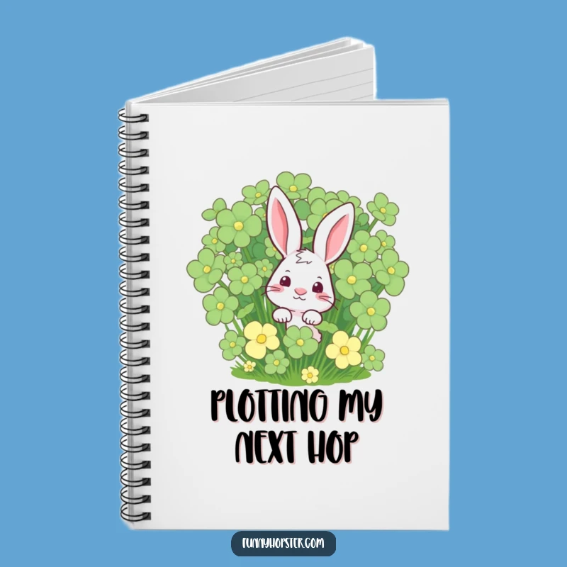Funny Rabbit Clover Notebook, Jot Down Ideas with Luck and Humor, Ideal Funny Gift