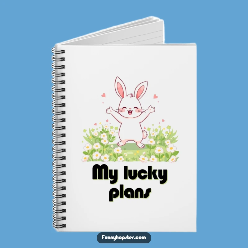 Funny Rabbit Notebook - Clover Dance, Perfect Journal Gift!