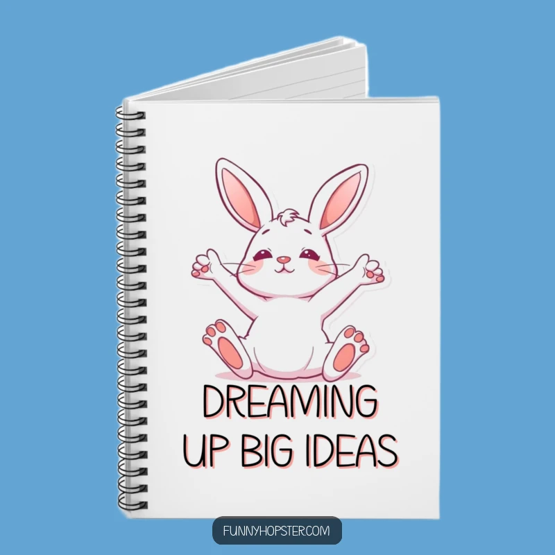 Funny Stretching Rabbit Notebook - Jot Down Relaxed Thoughts Gift