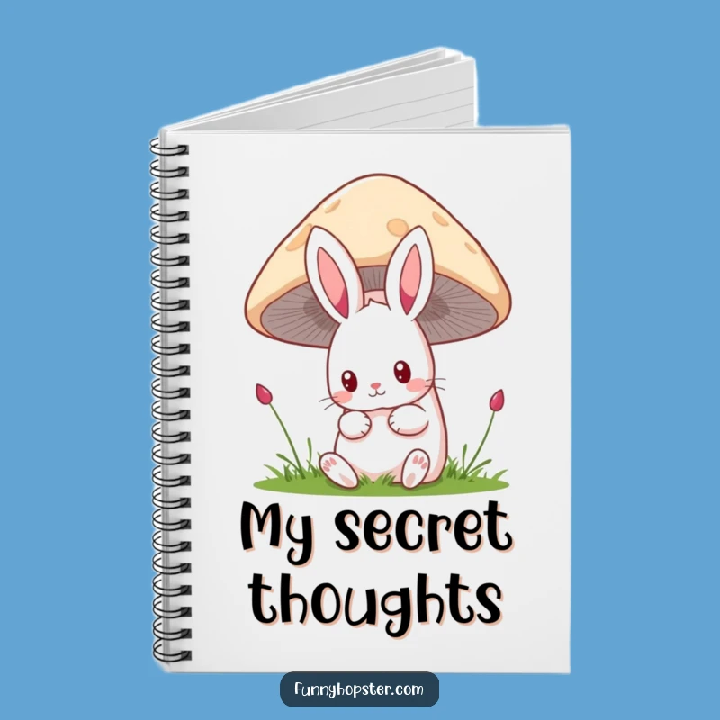 Funny Kawaii Rabbit Mushroom Notebook: Curious Bunny Journal, Perfect Funny Gift