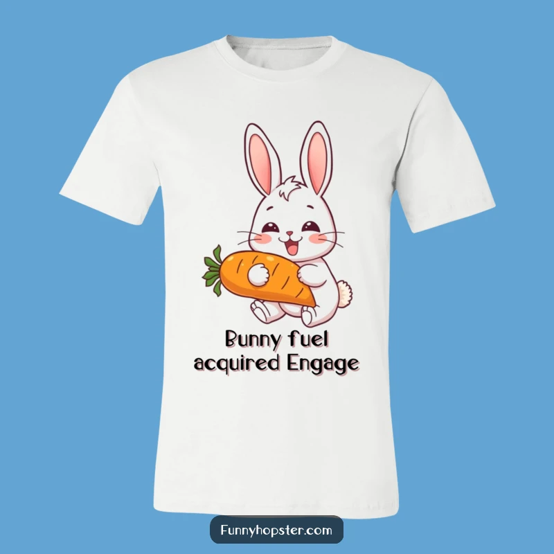 Funny Cheerful Rabbit T-Shirt - Joyful Carrot Nibbler Tee - Hilarious Bunny Gift