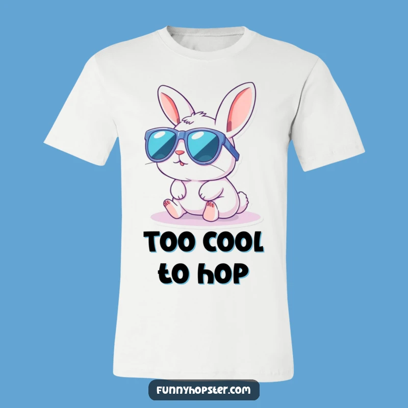 Funny Kawaii Rabbit Sunglasses T-Shirt: Chill Sunbath Fashion Gift!