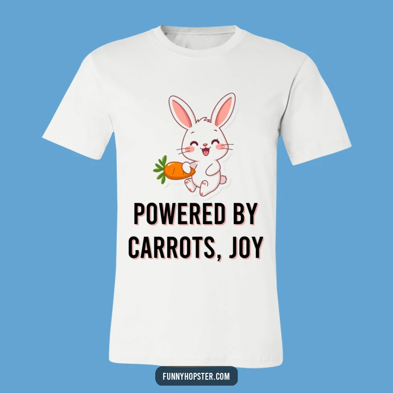 Funny Rabbit Carrot T-Shirt: Happy Hopper, Adorable Animal Graphic Tee