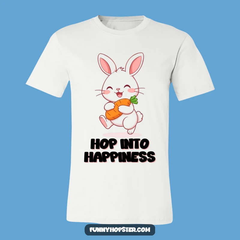 Funny Kawaii Rabbit Carrot T-Shirt: Joyful Hopping Design for a Happy Vibe