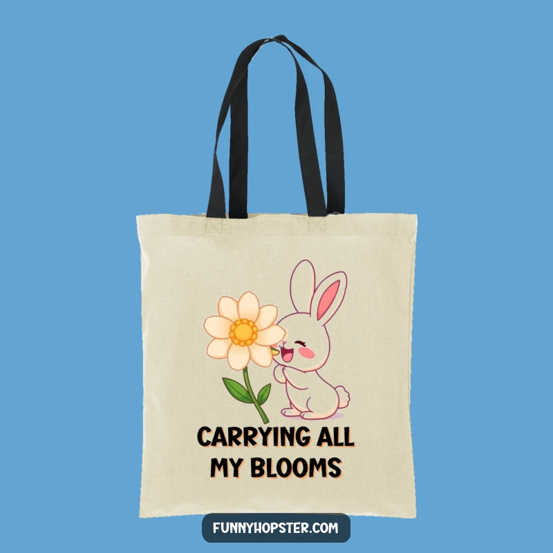 Funny Kawaii Rabbit Flower Sniff Tote Bag: Carry Your Essentials with Cute Charm