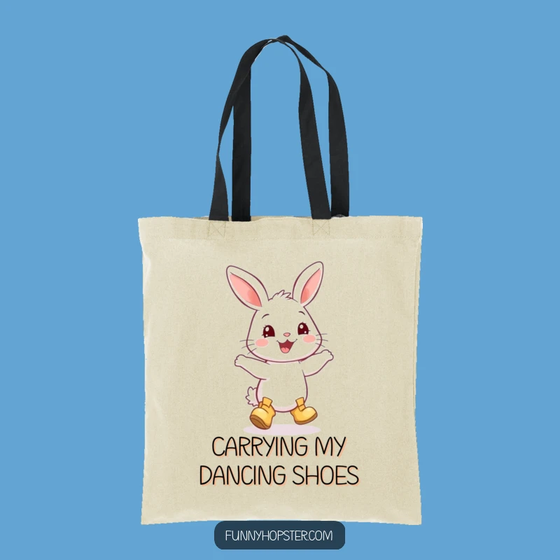Funny Rabbit Boots Dance Tote Bag: Carry Joy with this Cute Bunny - A Perfect Funny Gift!