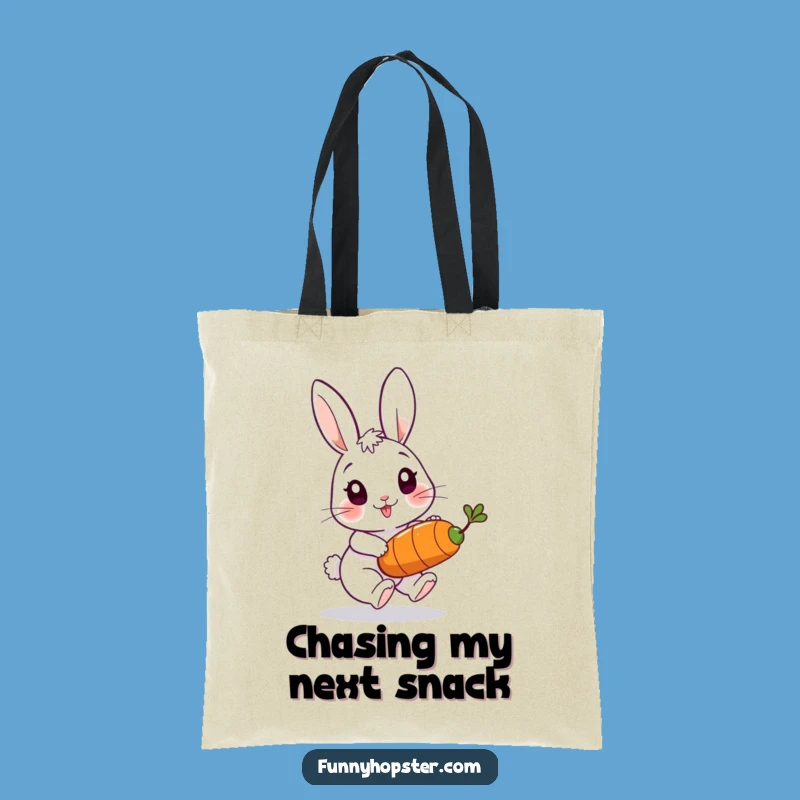 Funny Playful Rabbit Carrot Chase Tote Bag - Carry Your Enthusiasm