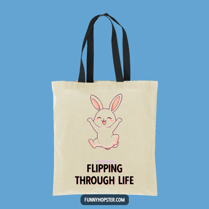 Funny Somersault Rabbit Tote Bag - Spacious & Fun, Perfect Funny Gift for Active People