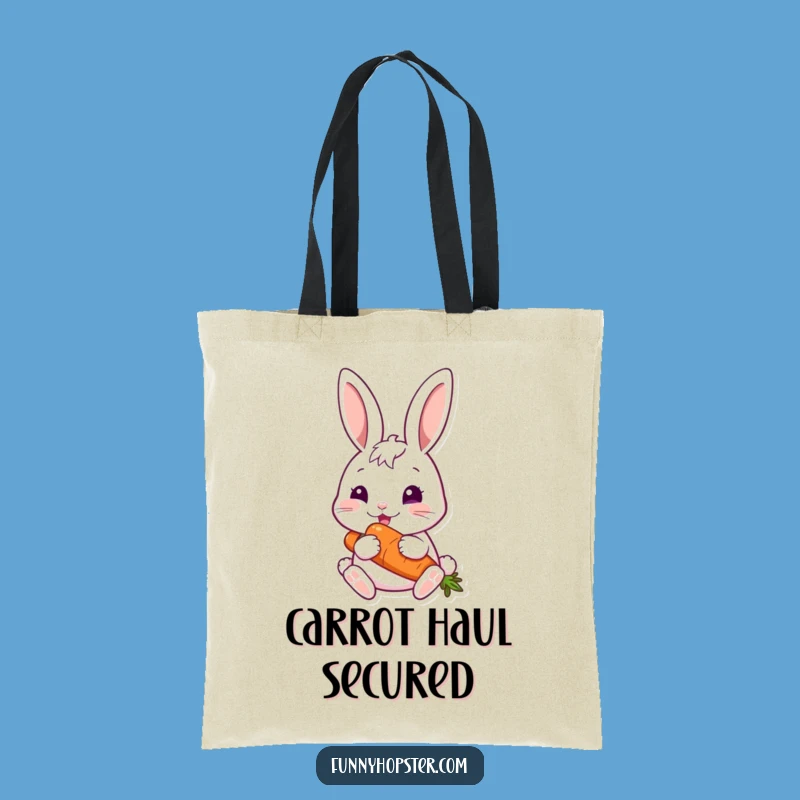 Funny Happy Rabbit Carrot Tote Bag: Carry Your Goodies with Cute Charm