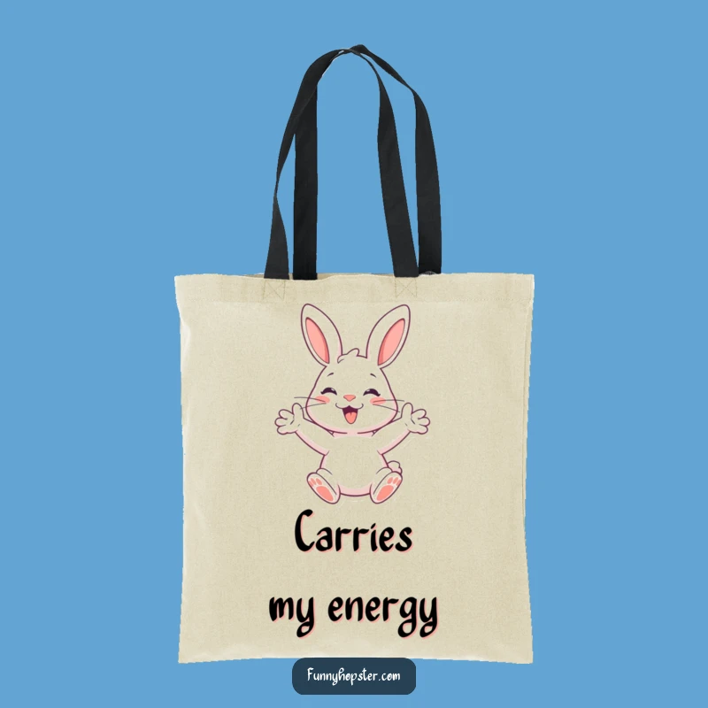Funny Happy Rabbit Tote Bag: Carry Your Enthusiasm Everywhere