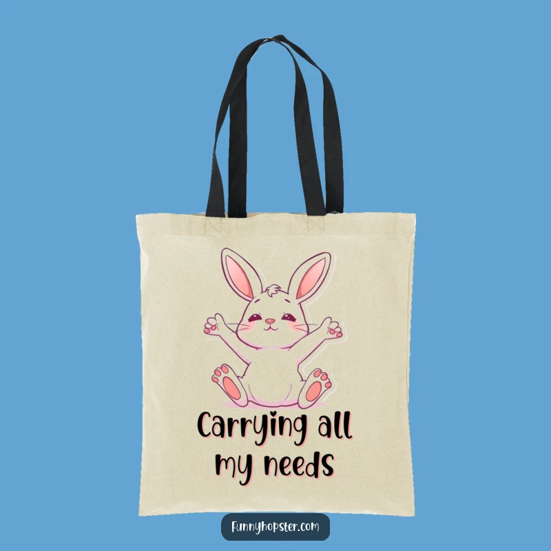 Funny Stretching Rabbit Tote Bag - Carry Your Chill Aspiration Gift