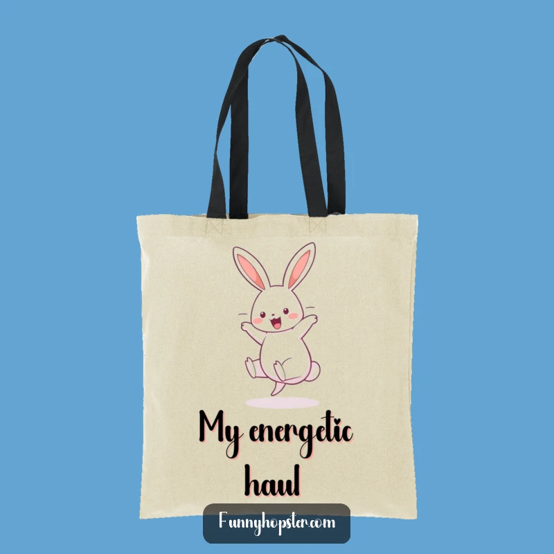 Funny Cartwheel Bunny Tote Bag: Carry Your Fun Everywhere!