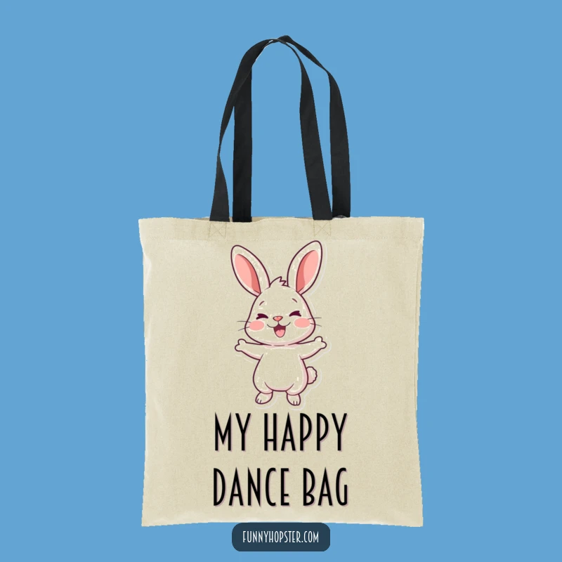 Funny Rabbit Wiggle Tote Bag: Joyful Character for a Humorous Gift
