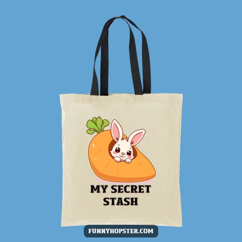 Funny Carrot Hiding Rabbit Tote Bag: Carry Your Secrets in Style!
